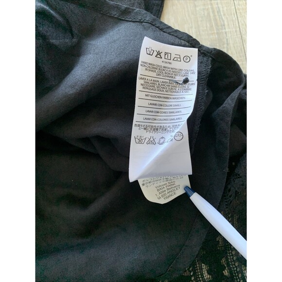 New Volcom Lace Accent Shift Dress Cotton Gauze Black Size XS - Picture 14 of 16